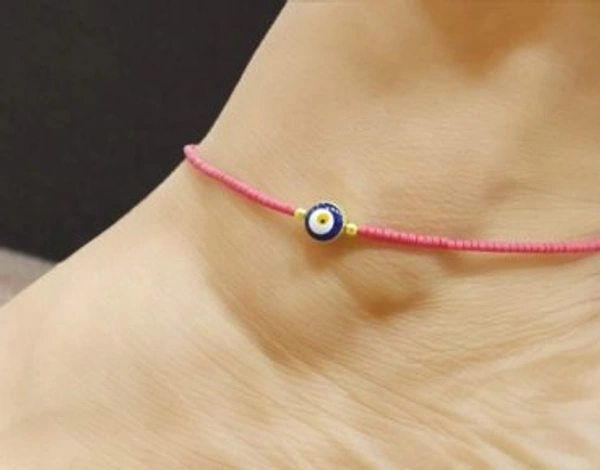 Pink Evil Eye Anklet
