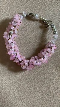 Rose Quartz adjustable BRACELET - pink, Free, 50g