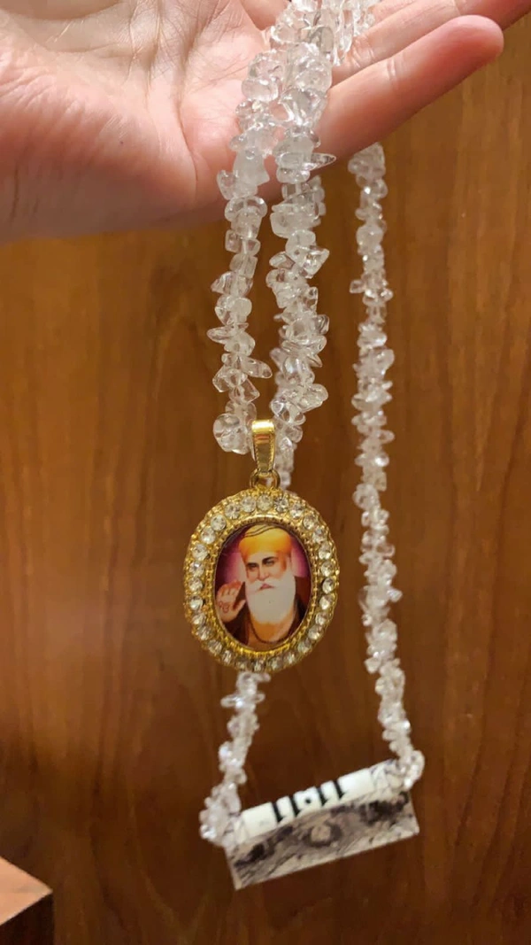 Clear Quartz GURU NANAK DEV JI LOCKET Necklace