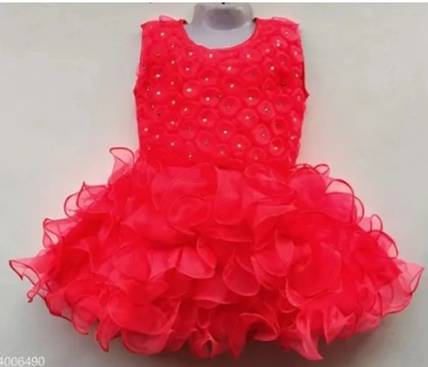 Girls Coral Net Frocks Pack Of 1