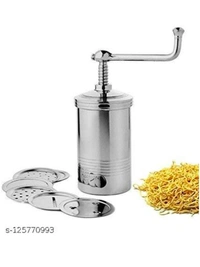 Frekich Stainless Steel Sev Chakli/Murukku/Sancha Maker Machine with 6 Different Jalis, Medium, SilverName: Frekich Stainless Steel Sev Chakli/Murukku/Sancha Maker Machine with 6 Different Jalis, Medium, SilverMaterial: Stainless SteelProduct Breadth: 6.5 CmProduct Height: 10.5 CmProduct Length: 7 CmNet Quantity (N): Pack Of 1Country of Origin: India