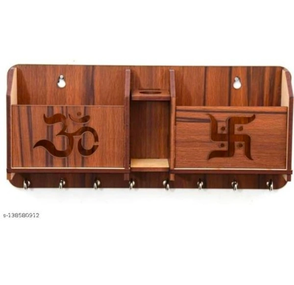 JAY Enterprises Wood Key Holder (8 Hooks)Name: JAY Enterprises Wood Key Holder (8 Hooks)Material: WoodenColor: BrownProduct Length: 10 InchProduct Height: 1.5 InchProduct Breadth: 0.5 InchNet Quantity (N): 1It is real trouble when you lose your keys. You have to make little space in your house where you can put your keys. So be creative and make that space interesting and stylish b