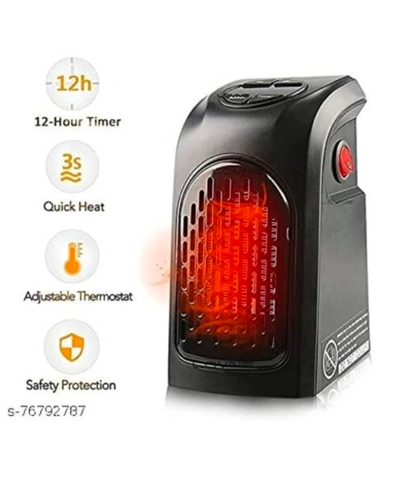 Advance Small Electric Handy Room Heater Compact Plug-in Socket Outlet Space Saver Air Warmer Blower Adjustable Timer Digital Display [400Watts]Name: Advance Small Electric Handy Room Heater Compact Plug-in Socket Outlet Space Saver Air Warmer Blower Adjustable Timer Digital Display [400Watts]Material: PlasticAuto Revolving Heater: YesProduct Breadth: 13 CmProduct Height: 6 CmProdu