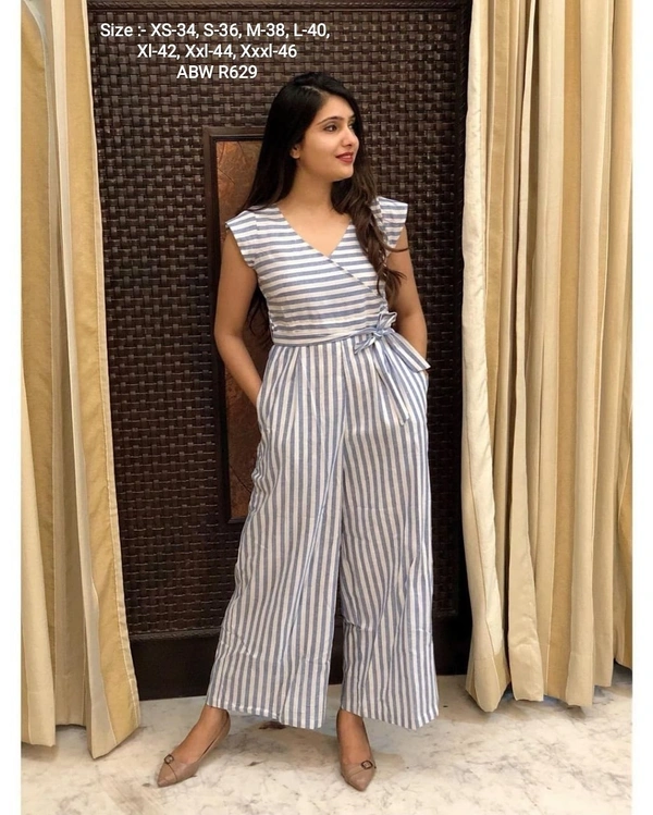 🛍️ *READY TO DISPATCH 🤩 🛍️ READY TO DISPATCH* 🤩This Jumpsuit  Is Light In Weight And Perfect For Daily Wear. Best Use For Special Occasion And Office Wear Collections. Designed With Absolute Perfection, This Jumpsuit Is Soft Against The Skin And Will Keep You At Ease. 😉Code:- ABW R629 Size :- XS-34, S-36, M-38, L-40, Xl-42, Xxl-44, Xxxl-46 - xxl