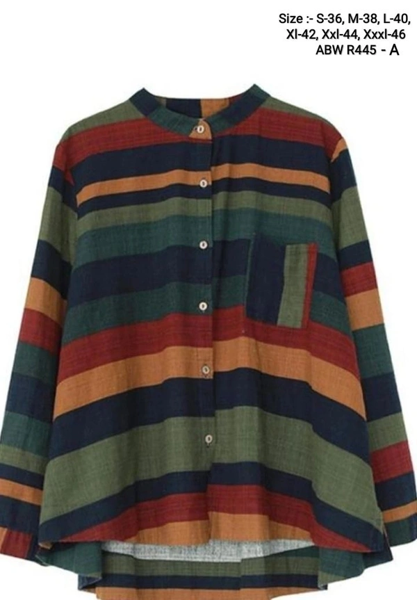 Vintage Striped Cotton Linen Long Sleeve Shirt_ 😉Code:- ABW R445 - ASize :-XS-34, S-36, M-38, L-40, Xl-42, Xxl-44, Xxxl-46 - S