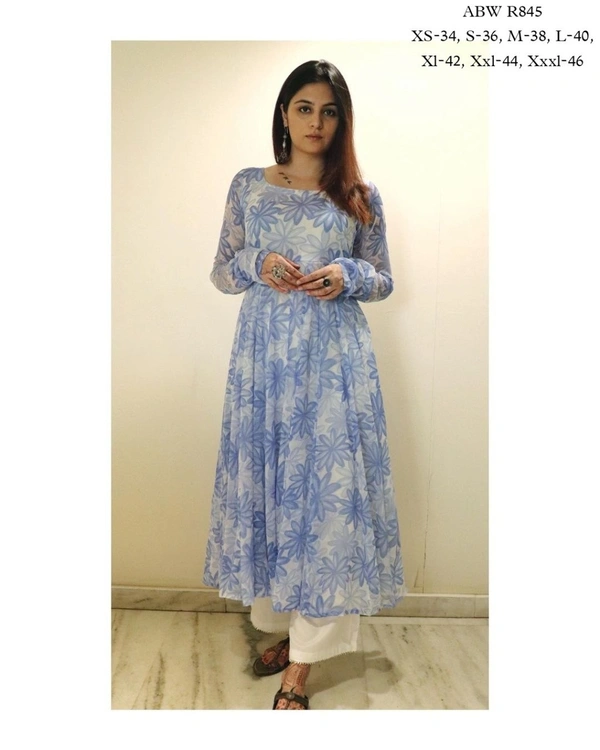🛍️ *READY TO DISPATCH 🤩 🛍️ READY TO DISPATCH* 🤩Its has been really beautiful shade this fall by wt when enhanced with attractive Anarkali Dress ,it wins hearts. So graceful ,so enchanting Code:- ABW R845Size :- XS-34, S-36, M-38, L-40, Xl-42, Xxl-44, Xxxl-46 Fabric :- Georgette With lining Length:-52' - M