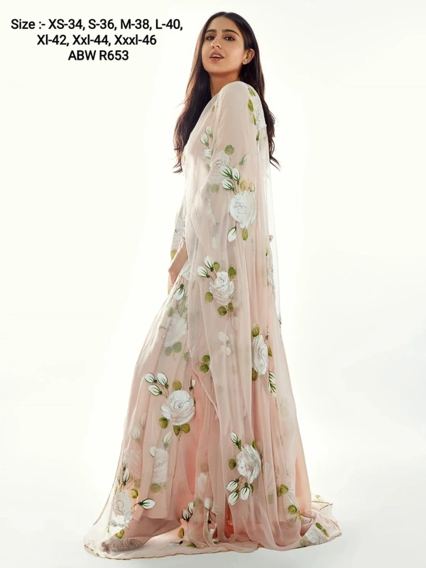 *READY TO DISPATCH* 🤩 🛍️ *READY TO DISPATCH*_White Roses on A Dull Rose Flaired Kurta_ 🕊️Code :- ABW R653 Size :- XS-34, S-36, M-38, L-40, Xl-42, Xxl-44, Xxxl-46 Fabric :-  Heavy MaslinDupatta;- Chiffon🌸 *Price:- 1499-Free Ship*            *(Full Set)* 📌 Less on bulk Qty🛍 Happy Shopping 🛍#fashion #ootd #iluvabw #instafashion #newcollection*READY TO DISPATCH* 🤩 🛍️ *READY TO - L