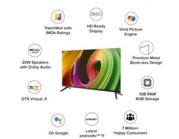 Xiaomi 32 5A SMART & Android Bezel Less LED TV With 