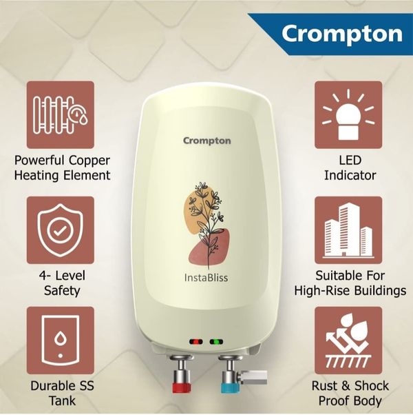 Crompton Greaves Geysers Crompton InstaBliss 3-L Instant Water Heater (Geyser) with Advanced 4 Level Safety