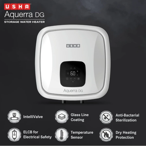USHA Water Heaters Usha Aquerra DG 25 Litre 5 Star Digital Storage Water Heater with Remote