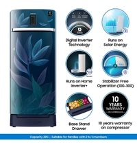 Samsung DC Samsung 225 L 4 Star Inverter Single Door Ref - Paradise Blue, 225Ltrs