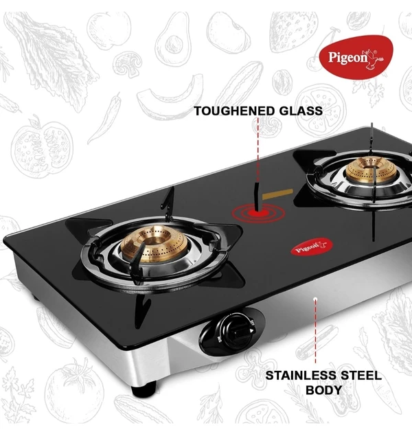 Pigeon   Store3.8 out of 5 stars1,666ReviewsPigeon by Stovekraft 2 Burner Glass Cook Top Gas Stove (Manual Ignition), Tawa with Stainless Steel Body and Nonstick Fry Pan Cookware Combo 