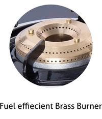 Glen 4 Burner LPG Glass Gas Stove with Brass Burner, Black (CT4B55BLBB)