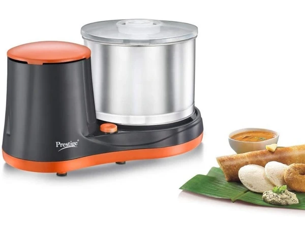 Prestige PWG 07 Wet Grinder, 2L (Multicolor) with Coconut Scraper and Atta Kneader Attachments, 200 Watt