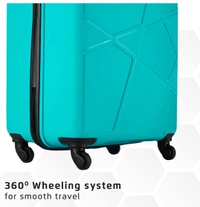 Safari Cyan Hardsided Cabin Luggage, 4 Wheel Trolley Bag, Travel Suitcase for Men and Women - cyan