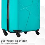 Safari Cyan Hardsided Cabin Luggage, 4 Wheel Trolley Bag, Travel Suitcase for Men and Women - cyan