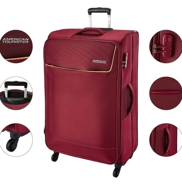 American Tourister  80CM Wine RED Soft Suitcase