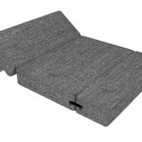 Royal Decor Two Seater Folding Sofa Cum Bed - Jute Fabric Washable Cover with Free Cushion-4x6-(Grey)