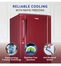 Haier 165 L 1 Star Direct Cool Single Door Refrigerator Appliance (2023 Model, HED-171RS-P, Red Steel) - Stiletto