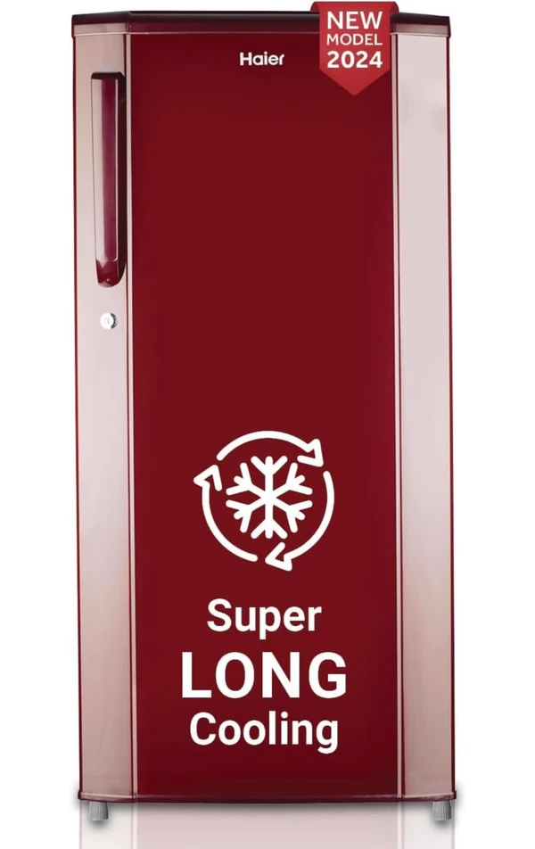 Haier 165 L 1 Star Direct Cool Single Door Refrigerator Appliance (2023 Model, HED-171RS-P, Red Steel) - Stiletto