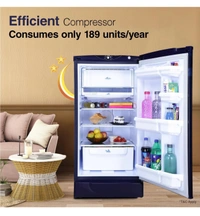 Godrej 180 L 2 Star Advanced Capillary Technology, With Jumbo Vegetable Tray Direct Cool Single Door Refrigerator(2023 Model, RD EDGE 205B WRF PP BL, Pep Blue)
