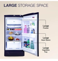 Godrej 180 L 2 Star Advanced Capillary Technology, With Jumbo Vegetable Tray Direct Cool Single Door Refrigerator(2023 Model, RD EDGE 205B WRF PP BL, Pep Blue)