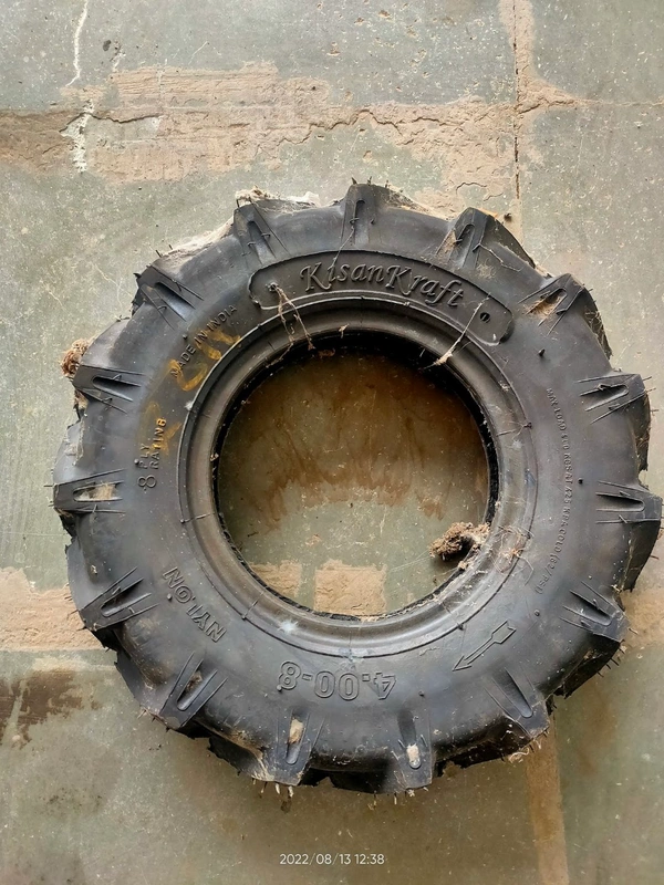 Kisan Craft Rubuur Tyre 4.00-8 Not Disk Inculed - Black, 4.00-8/8play