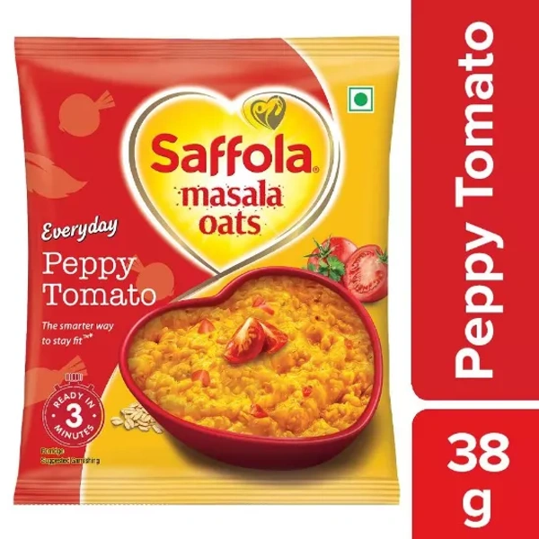 Saffola Peppy Tomato Masala Oats - 500 Gm×2  (Pack Of Two)
