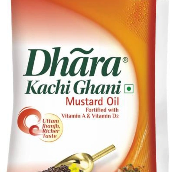Dhara Kachi dhani Mustard Oil - 1 Ltr