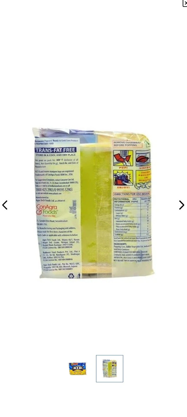 Act Butter Lover Flavoured - 99 Gm