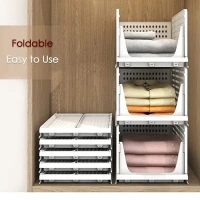 Clothes Organizer 4 layer Drawer for Wardrobe Cupboard Organizer for Clothes Foldable and Stackable Closet Organizer Drawer Organizer for Clothes Multi Purpose Plastic Drawer