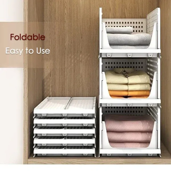 Clothes Organizer 4 layer Drawer for Wardrobe Cupboard Organizer for Clothes Foldable and Stackable Closet Organizer Drawer Organizer for Clothes Multi Purpose Plastic Drawer