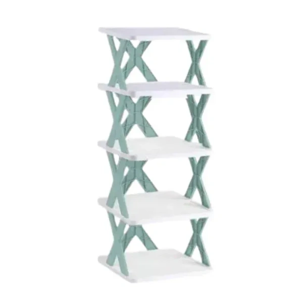 5 Layer Shoes Stand, Shoe Tower Rack Suit for Small Spaces, Closet, Small Entryway, Easy Assembly and Stable in Structure, Corner Storage Cabinet for Saving Space