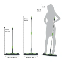 Multipurpose Wet and Dry Cleaning Microfiber Flat MOP Floor Cleaning Mop with , 360 Degree Rotating Head and Telescopic Handle Steel Rod Long Handle Dry Mops, Standard (1 Piece, Multi-Colour)