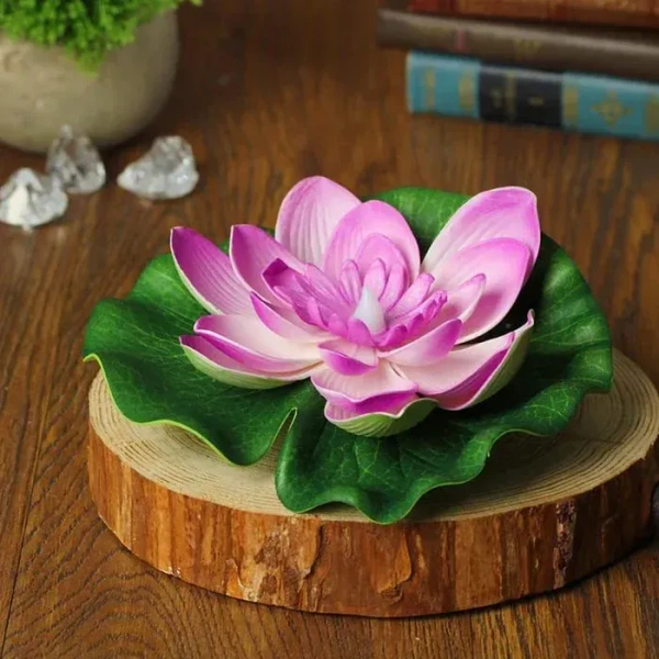 Water Floating Smokeless Candles & Lotus Flowers Sensor Led TeaLight For Outdoor And Indoor Decoration - Pack Of 6 Candle (Pack Of 6)