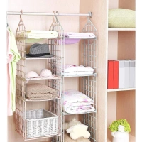 MULTIPURPOSE 5 LAYER FOLDING CLOTHES STORAGE RACKS||CLOSET FOR STUDENTS WARDROBE SHELVES SOCKS, SCARF, T-SHIRT, ETC||HANGING ORGANIZER STORAGE HOLDERS & RACK
