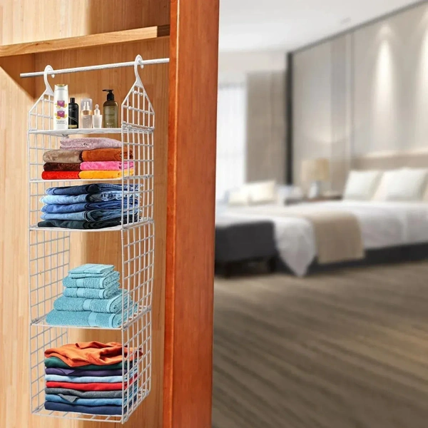 MULTIPURPOSE 5 LAYER FOLDING CLOTHES STORAGE RACKS||CLOSET FOR STUDENTS WARDROBE SHELVES SOCKS, SCARF, T-SHIRT, ETC||HANGING ORGANIZER STORAGE HOLDERS & RACK