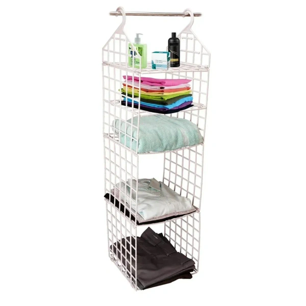 MULTIPURPOSE 5 LAYER FOLDING CLOTHES STORAGE RACKS||CLOSET FOR STUDENTS WARDROBE SHELVES SOCKS, SCARF, T-SHIRT, ETC||HANGING ORGANIZER STORAGE HOLDERS & RACK