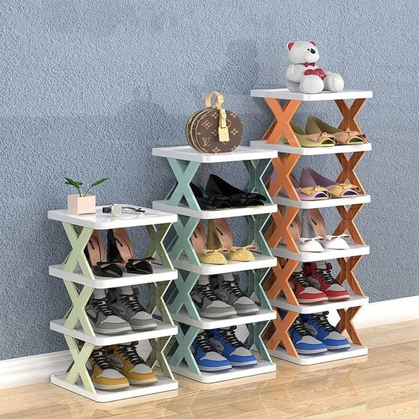 6 Layer Shoe Rack Design Lightweight Adjustable Plastic Foldable Shoe Cabinet Storage Portable Folding Space Saving Shoe Organizer Home and Office