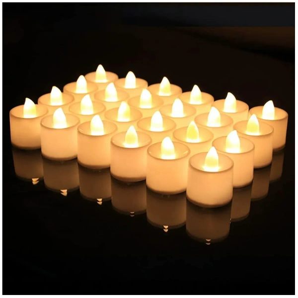 Set Of 12 Flameless Floating Candles Battery Operated Tea Lights Tealight Candle - Decorative, Wedding.( Diya , Divo , Diva , Deepak , Jyoti ,)