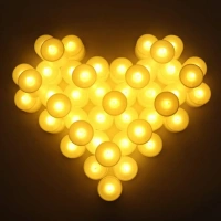 Set Of 12 Flameless Floating Candles Battery Operated Tea Lights Tealight Candle - Decorative, Wedding.( Diya , Divo , Diva , Deepak , Jyoti ,)
