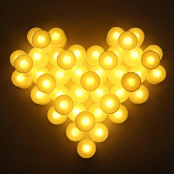 Set Of 12 Flameless Floating Candles Battery Operated Tea Lights Tealight Candle - Decorative, Wedding.( Diya , Divo , Diva , Deepak , Jyoti ,)