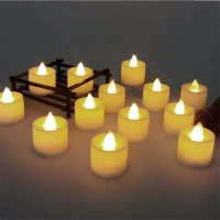 Set Of 12 Flameless Floating Candles Battery Operated Tea Lights Tealight Candle - Decorative, Wedding.( Diya , Divo , Diva , Deepak , Jyoti ,)