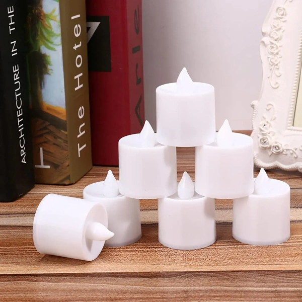 Set Of 12 Flameless Floating Candles Battery Operated Tea Lights Tealight Candle - Decorative, Wedding.( Diya , Divo , Diva , Deepak , Jyoti ,)