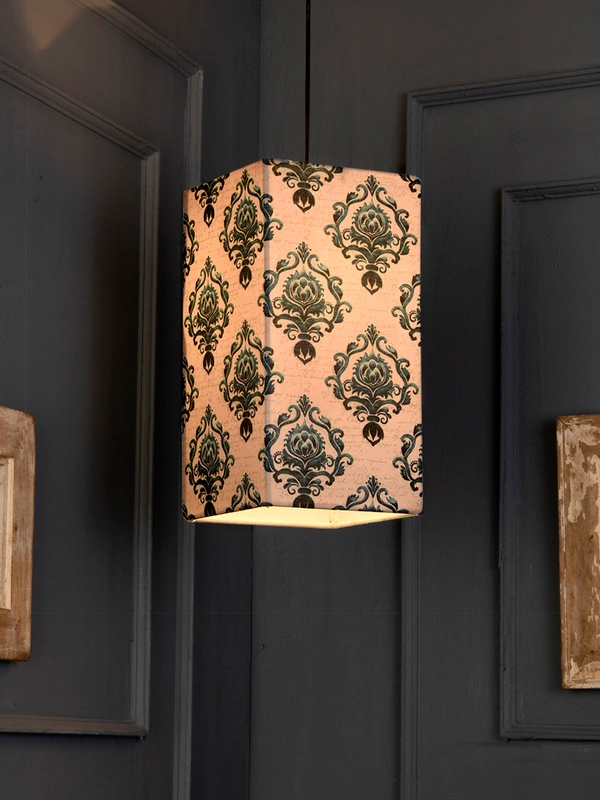 Block Print Hanging Shade - Red