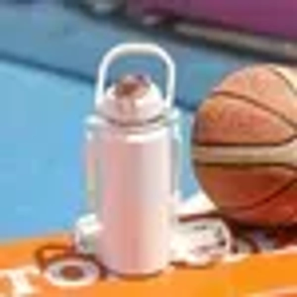 Stainless Steel Vacuum Insulated Water Bottle with Handle & Adjustable Strap (1000 ML / 1 Pc / Mix Color)