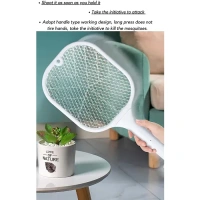 Mosquito Killer Racket | Rechargeable Automatic Electric Fly Swatter | Mosquito Zapper Racket With UV Light Lamp | Mosquito Swatter With USB Charging Base | Electric Insect Killer Racket Machine Bat