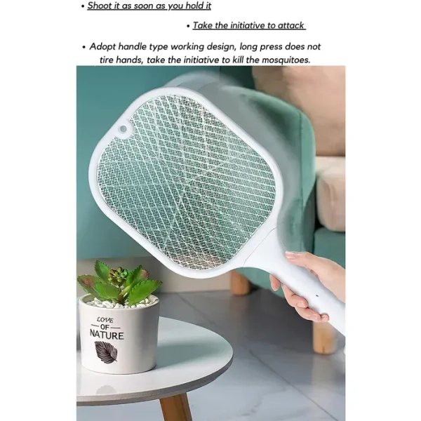 Mosquito Killer Racket | Rechargeable Automatic Electric Fly Swatter | Mosquito Zapper Racket With UV Light Lamp | Mosquito Swatter With USB Charging Base | Electric Insect Killer Racket Machine Bat