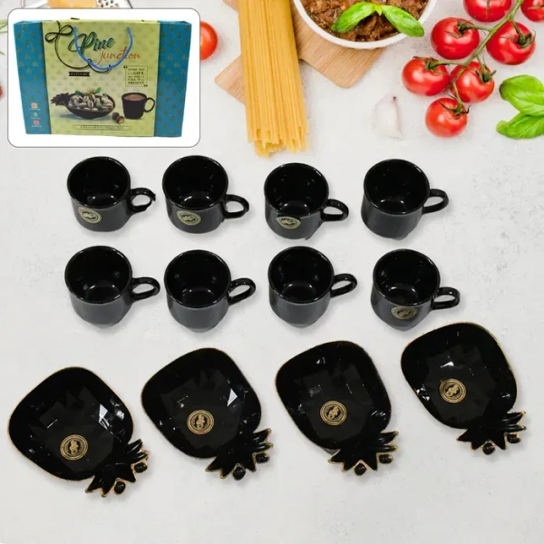 Pine Junction Ceramic Tea / cups / Mug Set With Pineapple Shape Serving Bowl (12 Pcs set)
by DeoDap