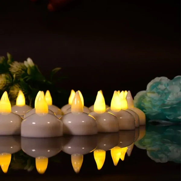 Set of 8Pcs With transparent box. Flameless Floating Candles Battery Operated Tea Lights Tealight Candle - Decorative, Wedding.